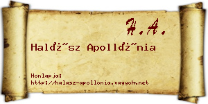 Halász Apollónia névjegykártya