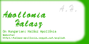 apollonia halasz business card